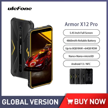Ulefone Armor X12 Pro Силни Смартфони 5,45 Инча 4 GB + 64 GB 13 Mp с Двойна 4G VoLTE Мобилен телефон 4860 ма 10 W Бързо Зареждане на Android 13 NFC