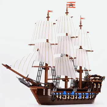 1709 бр., Набор от градивни елементи за Кралския водещ на кораба, модел на пиратски лодки, съвместима С 10210 22001, Коледни подаръци за детски играчки