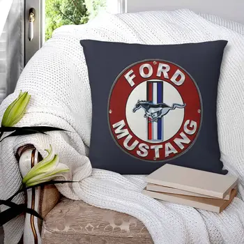 Ford Mustang Квадратна Калъфка за възглавница, калъфка, декор от полиестер, Комфортна възглавница за дома, спални