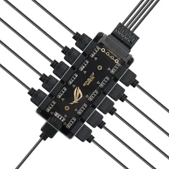 5V 3/4pin 10 Hub-сплитер SATA Power ARGB/RGB led адаптер удължител