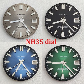 Часовници NH35 с циферблат 28,5 мм, изменено Взаимозаменяеми зелен светлинен циферблат механизъм за NH35/NH36/4R/7S