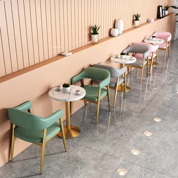Лесен за хранене на стол в скандинавски стил, Мебели за спални за момичета INS Rose Стол с облегалка в Минималистичен модерен дом Кухненски столове за трапезария