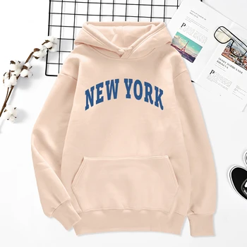 Креативен Ню Йорк, Мъжки Памучни Пуловери с писмото принтом, Модни маркови универсални блузи, Модни топове с кръгло деколте, двойка толстовок