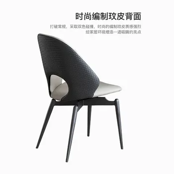 Трапезария стол, изчистен тоалетка, стол, дизайнерско творческа кожен стол, модерен минималистичен стил, домашен маса за хранене и стол