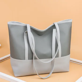 Дамски Прости чанти за пазаруване, чанта, Дамска чанта През рамо с сращиванием Голям Капацитет, преносим чанта от кожа Oxford, чанта за пазаруване