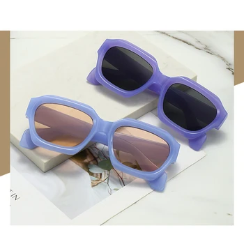 2023 Тенденция Градиентные Слънчеви очила Мъжки Нюанси на Ретро Полигонально-Оранжеви Слънчеви Очила Дамски Индивидуални коробчатые вдлъбнати слънчеви очила за момичета