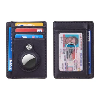 Държач за карти Airtag от изкуствена кожа, RFID-анти-кражба на чанта за четене с тракера, защита от загуба на бизнес, калъф за карта, портфейла