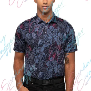 sunday swagger Мъжки модни риза с къси ръкави с принтом, лятна риза за голф игрище на открито с къс ръкав, картинг ежедневни тениска F4, риза за риболов