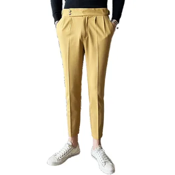 Пролетната мода 2023 година, Новият мъжки ежедневни модни универсални прилепнали панталони за мъже, Мъжки обикновена костюмные панталони