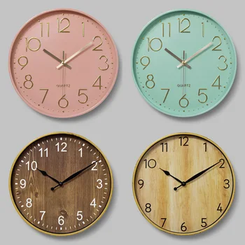 Прости стенни часовници с изключване на звука, творчески цифрови часовници за всекидневна, Римски цифри на часовника 12 См 30 см