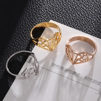 Модни Регулируема лисица от неръждаема Стомана, Выдалбливающая пръстен с изображение на животно Оригами, Мъжки И женски Аксесоари са за романтични двойки
