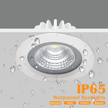 Водоустойчива IP65 Led-Вградени лампа светлината на Прожекторите 5 W 7 W 9 W И 12 W 15 W Кръгла/Квадратна плафониери За Кухня, Баня, Декоративни осветителни Тела