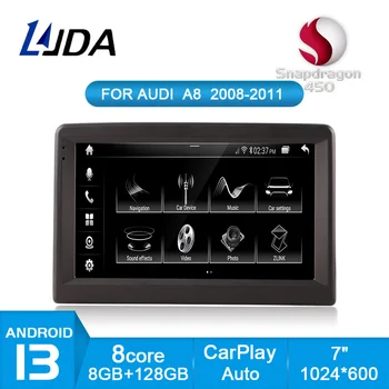 LJDA Android 13 Автомобилен Мултимедиен Плеър За AUDI A8 2008 2009 2010 Автомобилен Радиоприемник GPS Навигация Авто Аудио DSP Carplay 8 Инча WiFi