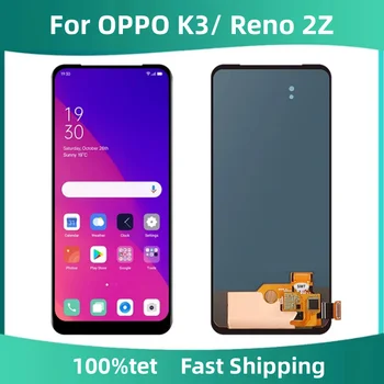 Оригинален AMOLED, за OPPO K3 2019 LCD сензорен дисплей, Дигитайзер, в събирането, Замяна за Oppo Reno 2Z 2019 LCD дисплей