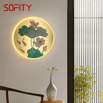 PLLY Месинг, с монтиран на стената Лампа LED 3 Цвята, Модерен Златен Луксозен Креативен Интериор във формата на Лотос, Стенни лампи за Дома, Хол, Спалня