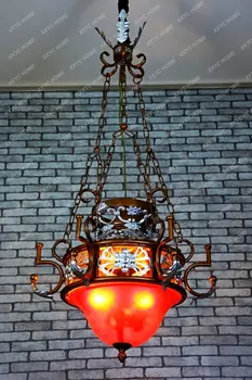 Тавана лампа, лампа от желязо смола, Тавана лампа за Бар, Интернет-кафене, Домакински Лампа Осветление, Характерна лампа творческа личност