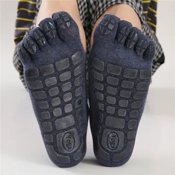 Нови мъжки зимни чорапи с пет пръста, Топли нескользящие чорапи за фитнес, Чехли с нисък Голенищем, Мъжки Чорапи на пода