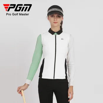 Жена жилетка PGM Golf, палто, топло спортно облекло от утолщенного памук, есенно-зимна жилетная облекло, лека спортно облекло YF498