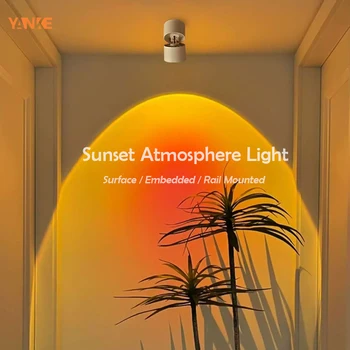 Sunset Фокус Повърхностен-Вградени, С трековый лампа COB Downlight Лампа 220V за домашен интериор Хол-Антре