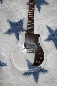 Акрилна шестиструнная електрическа китара, висококачествен звукосниматель, красива в естествената си форма, рядък китара