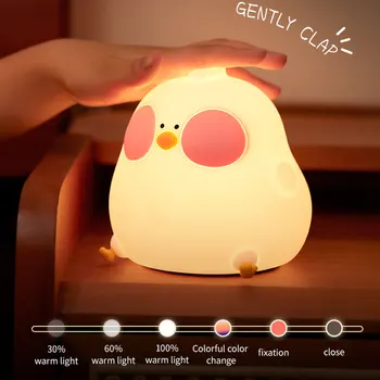 Цветни led ночники със сензорен екран, Cartoony лека нощ за деца Коледен подарък за рожден Ден, USB Акумулаторна нощна лампа