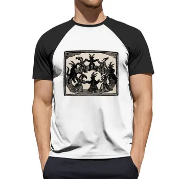 Тениска с танци в кръг вещици, мъжко облекло, тениски, мъжки тениски с изображение