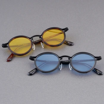 Луксозни Limit Реколта Модни Слънчеви очила от сплав Амониев TA-V-AT SC117 UV400 с Поляризирани Лещи, Ретро Кръгли Женски Мъжки ААА +, по-високо Ниво
