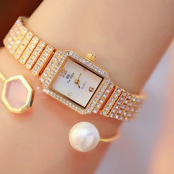 Sdotter Bee Sister Квадратни часовници Дамски Златен Часовник от неръждаема Стомана Най-добрата марка на Луксозни Ежедневни дамски ръчни часовници за Relogio