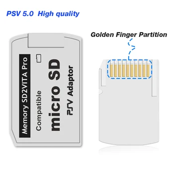 Микро карта памет SD2VITA V5.0 за PS Vita Игрална карта PSVita SD 1000/2000 Слот за SD-карта, Адаптер 3,60 Системна SD карта