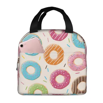 Чанта за обяд с пончиками, изолирани многофункционални чанти-тоут за обяд, Множество термосумка-хладилник