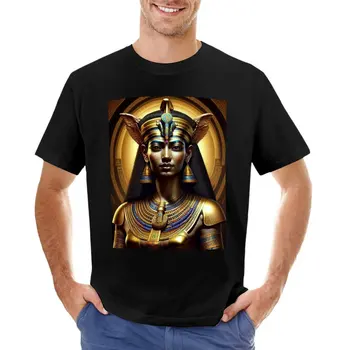 Тениска с изображение на Египетската богиня, тениски оверсайз, тениски за спортните фенове, мъжки памучен тениска