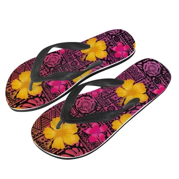Полинезийски Tribal Понпей с Татуировка на Тотема, Дамски Летни Модни чехли, Дамски Чехли, Плажна Проста Дамски Обувки За Почивка
