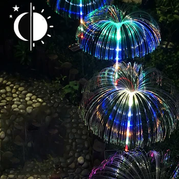 Прост слънчева светлина под формата на Медузи, Улично изкуство, Слънчев led лампа, подова лампа за тревата, fiber optic разсеяна светлина, Аксесоари за декорация на градината