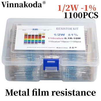 1/2 W, 1% за включване метален филмът резистор, набор от проби 110 вида по 10 броя, общо 1100 бр.