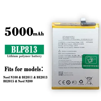 Оригинален Висококачествен Взаимозаменяеми батерия BLP813 За OnePlus 1 + Nord в n100 1 + Nord в n100 N200 5G 5000mAh Вградени акумулаторни батерии