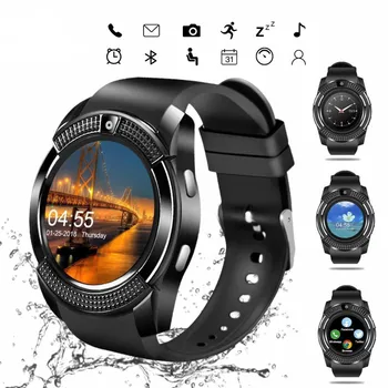 Водоустойчив Смарт часовници V8 с Bluetooth, Спортни Смарт часовник с Камера, Слот за SIM-карти за Android, Напомняне съобщения