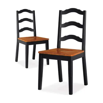 Трапезни столове с възможност за сгъване на облегалката на Есента Lane, комплект от 2-те, черен и дъб