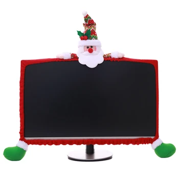 1бр Коледен LCD дисплей покритие За Дисплея Декор Компютър PC TV Монитор Нетъкан Украса е Подходяща За монитор 19 ~ 27 инча В Наличност