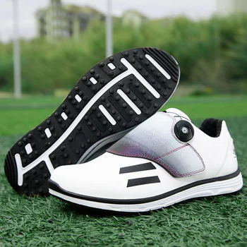 2023 Нови маратонки за голф, мъжки обувки за голф гумени подметки, мъжки обувки за бързо връзване, мъжки устойчива на плъзгане обувки за тренировка на голф, мъжки