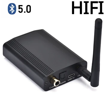 Hi-Fi Bluetooth приемник, Bluetooth 5,0 цифров интерфейс csr8675 оптични влакна aptx HD коаксиален LDAC аудио без загуба на качество