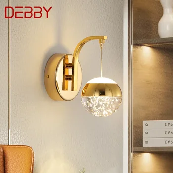 Стенен лампа DEBBY Gold Crystal Nordic Simple Bubble Sconce Светлина Led осветителни тела за Дома, Спални, Декоративни