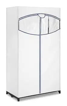 Шкаф за дрехи Whitmor с бяла тъкан тапицерия