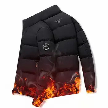 Паркове Зимни Мъжки Модни Висококачествени Плюшени Дебели топли Трайни Ветроупорен Антистатични Памучни якета, однотонное ежедневното палто, мъжки 5XL
