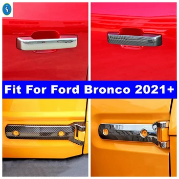 Пантите на задната врата, Панта на задната врата, тампон върху дръжката на вратата на багажника за Ford Bronco 2021 2022, Външни аксесоари от блестящо въглеродни влакна