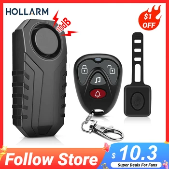 Безжична велосипедна аларма Hollarm с дистанционно управление, Водоустойчив Електрически мотоциклет, скутер, Защита от кражба