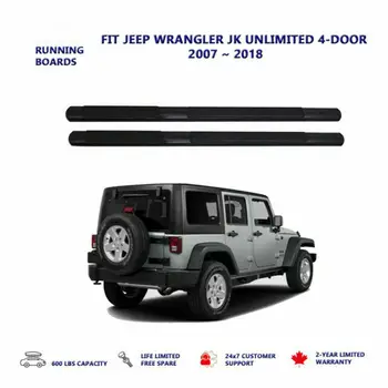 2 бр. Странична степенка Nerf Bars е Подходящ за 2007-2018 Jeep Wrangler JK Unlimited, 4-Врати