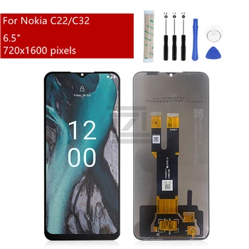 За Nokia C22 LCD дисплей, панели, дигитайзер, в събирането, Nokia C32 Резервни части за сензорния екран, 6,5 
