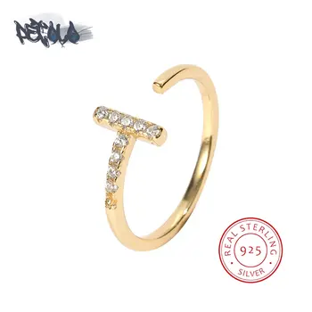 Прост пръстен от сребро 925 проба за жени, Модерен пръстен с цирконием, формата на ноктите, Бижута от Сребро, Открывающееся Регулируем пръстен за двойки