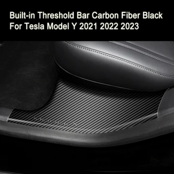 За Tesla, Модел Y 2021 2022 2023 Задната редица Вграден Праг Защитно Планк В Ивица от Въглеродни влакна посрещат с Педала на Модел Y Ремонт