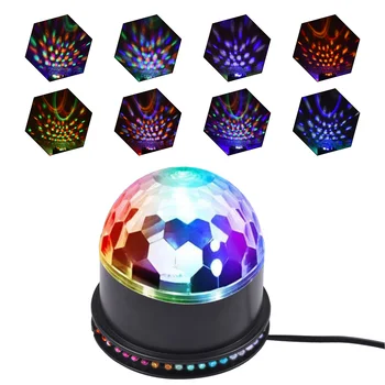 Осветление мини-дискотека Цветно Осветление на сцената Лампа с диско-топка Управление на звука лека нощ Проектор Проекция и цветни въртящи се светлини